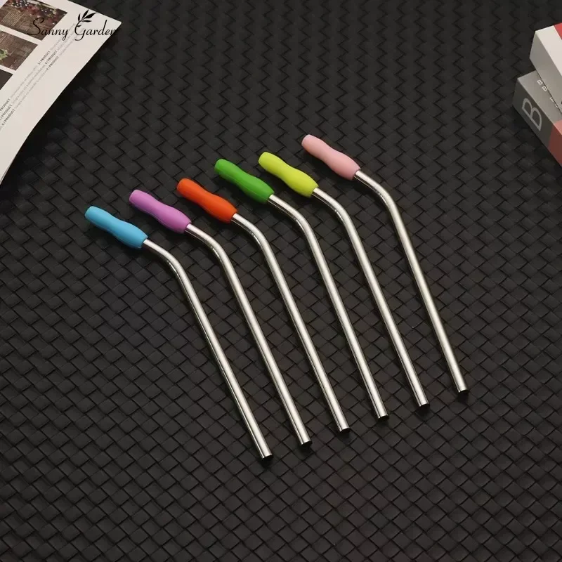 6pc Straw Tip Cover Straw Silicone Tip Straw Cap Protective Cover Anti-scratch Tongue Anti-scalding Suction Tip 6mm 8mm 12mm