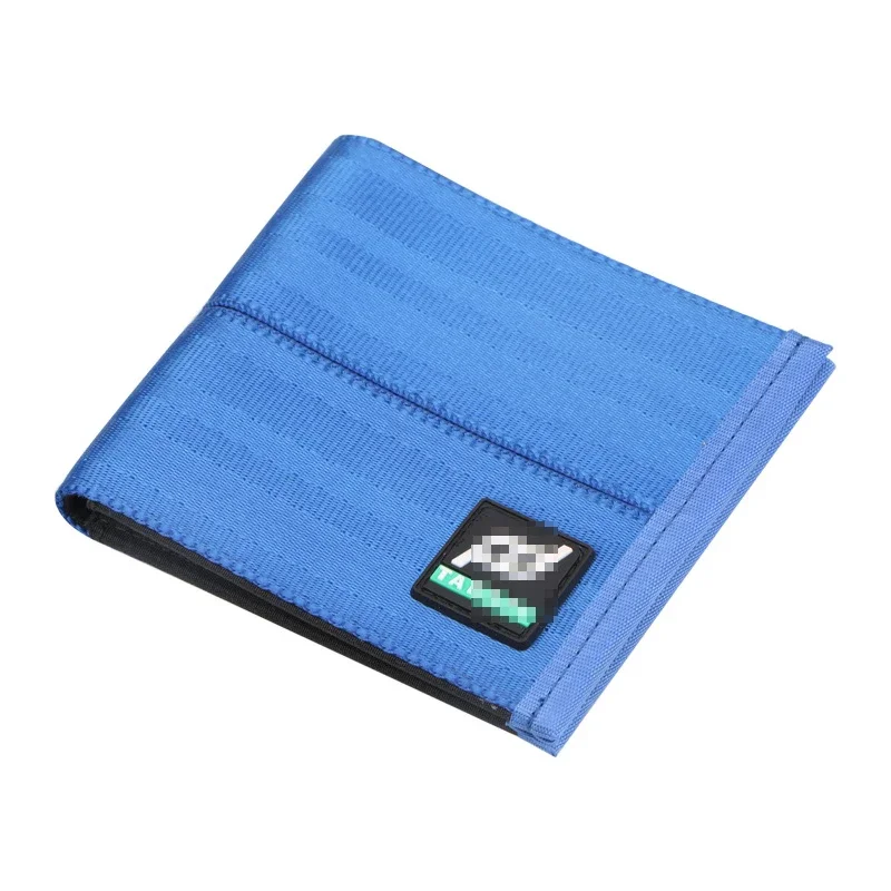 JDM Racing TAK Drift Seat Belt nylon Bilfold men's wallet car leather short wallet Purse key Case