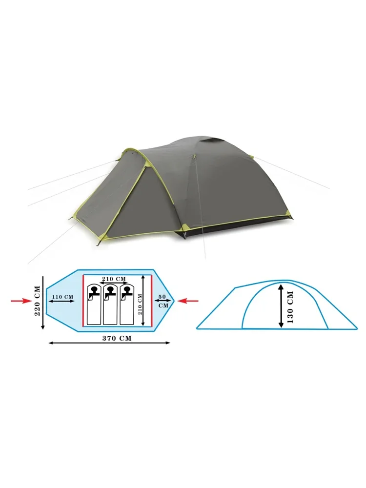 3-4Persons Outdoor Portable Camping Equipment Park Picnic Double-layer Russia Tent Sunscreen and Rainproof Tourist Family Travel