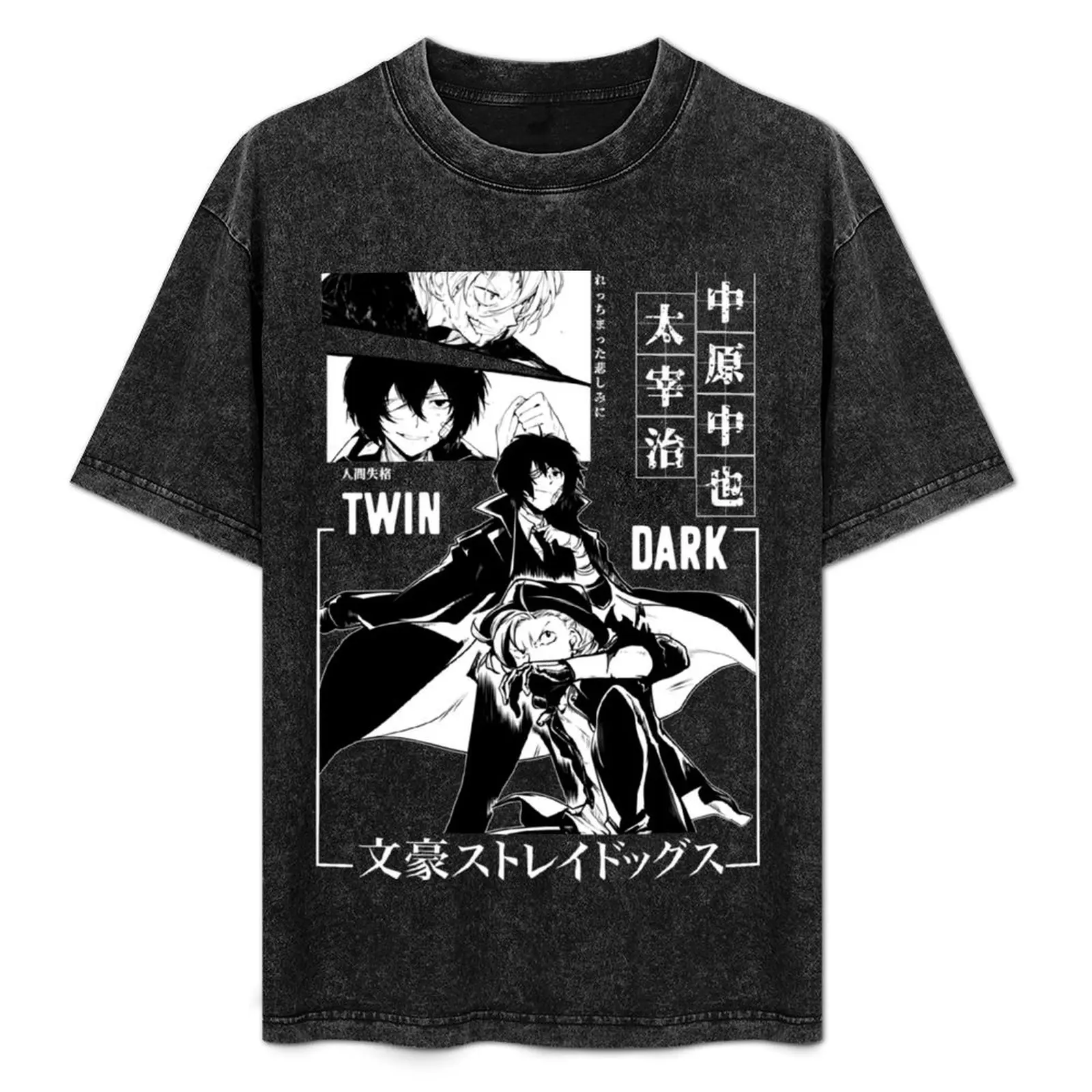 

Soukoku Bungou Chiens errants Chuyaa et Dazai T-Shirt football t shirt blacks cotton man t-shirts mens t shirt