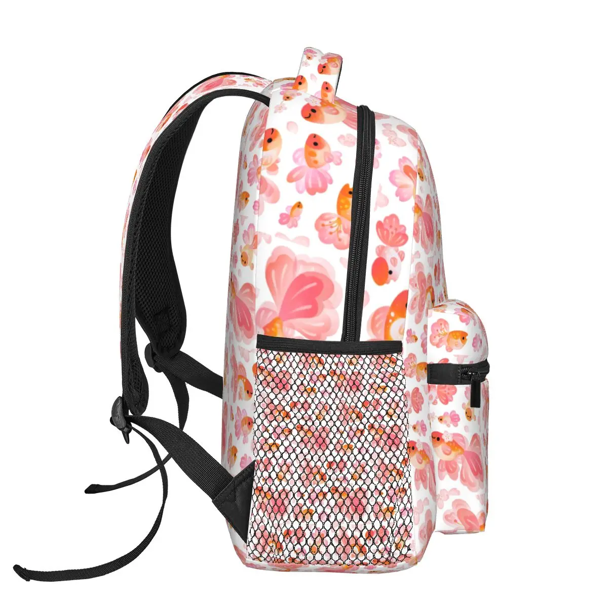 Sacs à dos de poisson rouge sans fleur pour enfants, cartable pour garçons et filles, sacs d'école pour enfants, sac à dos de dessin animé pour enfants, sac initié, grande capacité