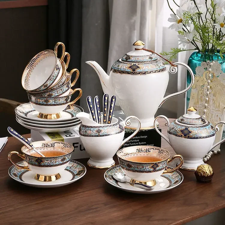 New Light Luxury Fashion Bone China Coffee Cup Set English Afternoon Tea Cup Tea Set Home Scented Tea Cup Boutique Court Style