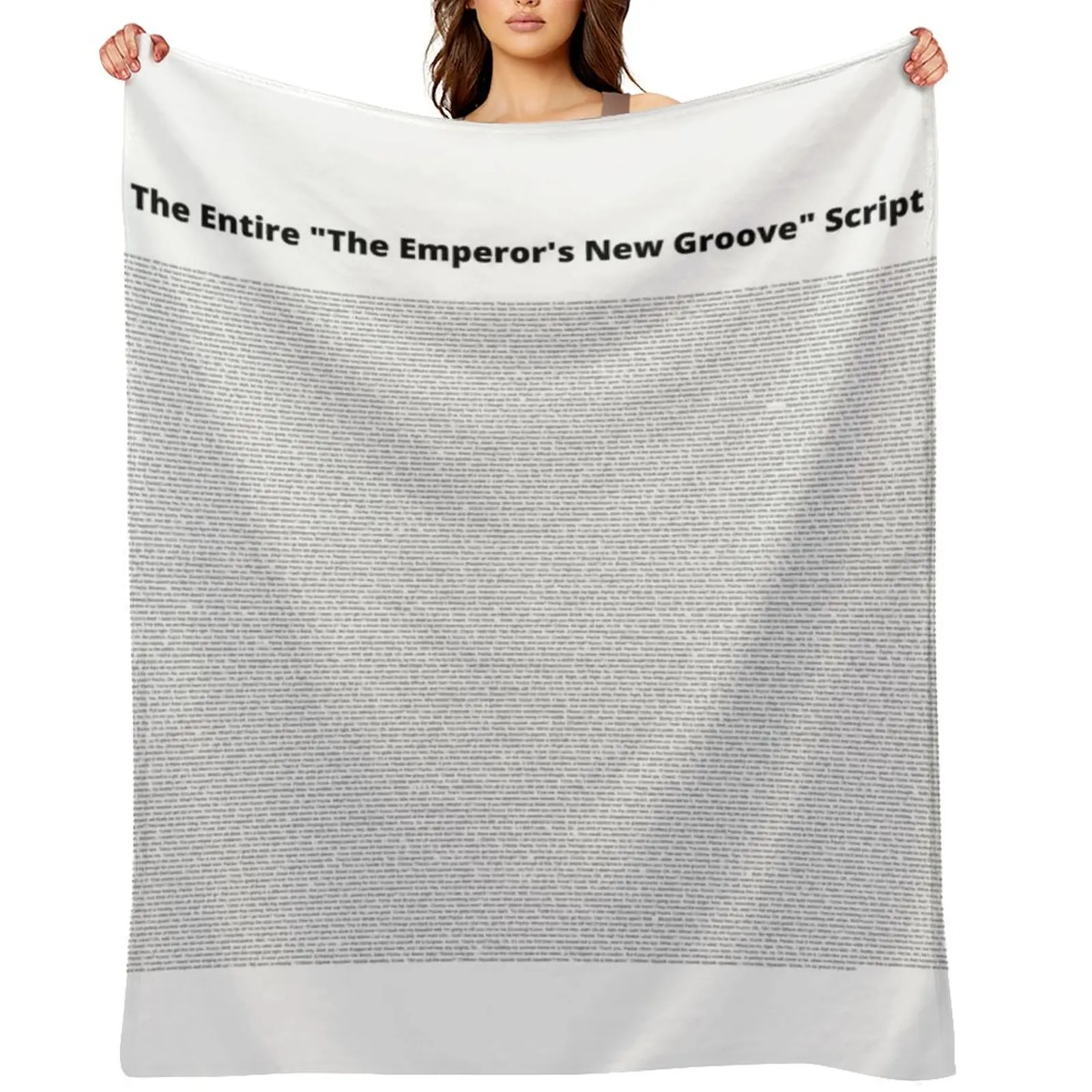 The Entire The Emperor's New Groove Script Throw Blanket Stuffeds Flannel Fabric Loose Camping Luxury Brand Blankets