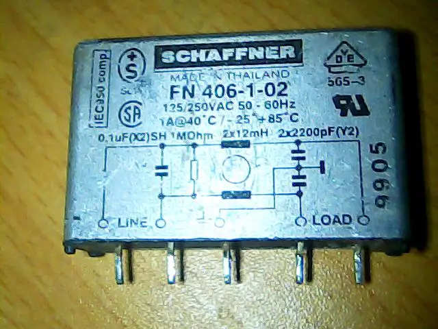 

FN406-1-02 125/250VAC 50-60HZ 10PCS