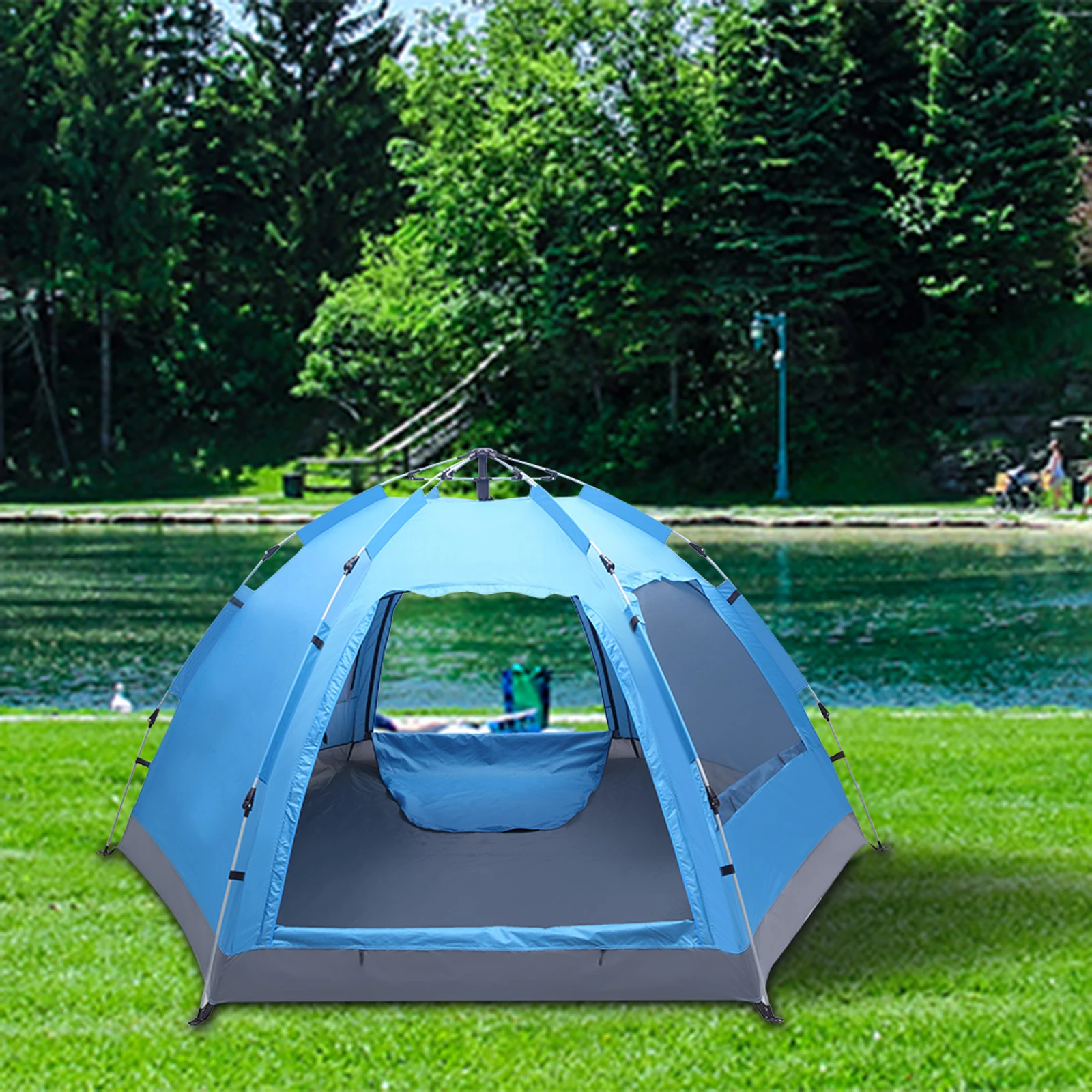 

3-4 Person Automatic Family Tent Instant Pop Up Waterproof for Camping Hiking Travel Outdoor Activities