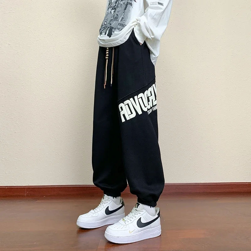 กางเกงขายาวทรงตรง น้ำหนักเบา ระบายอากาศดี สไตล์ลำลอง แฟชั่นใหม่ สำหรับผู้ชายและผู้หญิง เหมาะกับฤดูใบไม้ร่วง เอวยางยืด มีเชือกผูก