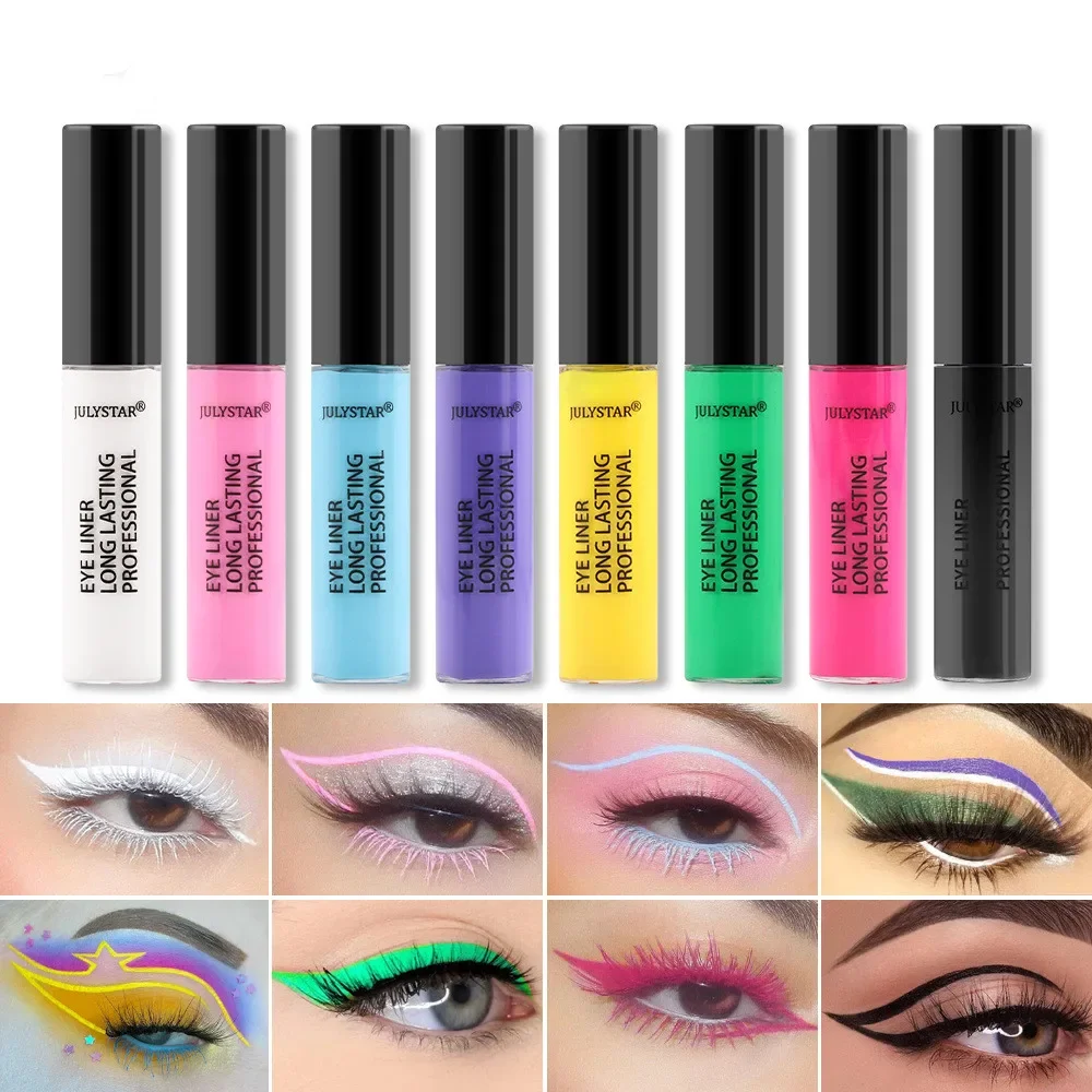 Halloween Beauty Eyeliner Colorful Eyeliner Pen Waterproof Liquid Color Eye Liner Pencil Matte Purple Pen Make Up Cosmetics