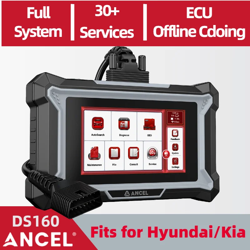 For Hyundai For Kia Full System OBD2 Scanner Bidirectional Diagnostic Tool ANCEL DS160 with 30+ Reset DPF Oil TPMS A/F Auto Scan