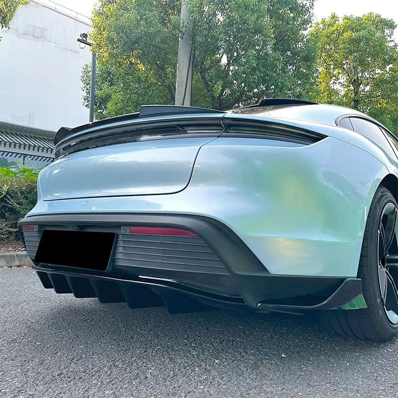 Difusor de labio trasero de coche para Porsche Taycan 2019 2020 2021 2022 2023 2024, alerón de parachoques trasero, difusor de labio, Kits de carrocería de piezas de automóvil