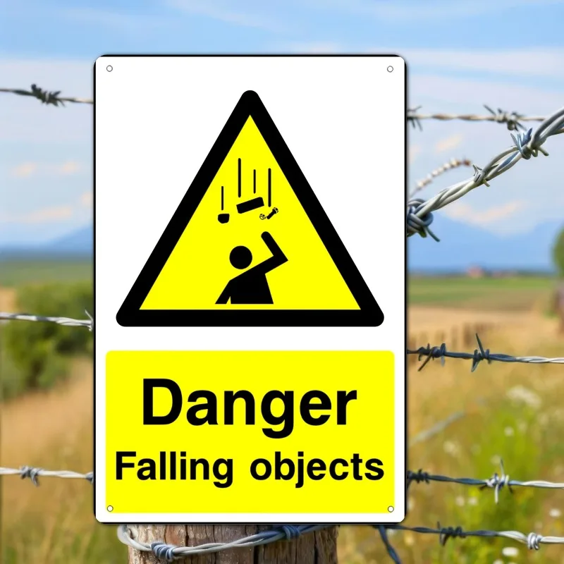 （2D Tin painting）Metal Falling Object Warning Sign 20x30 cm 8x12 Inch Wall Decor Flat Yard Gift