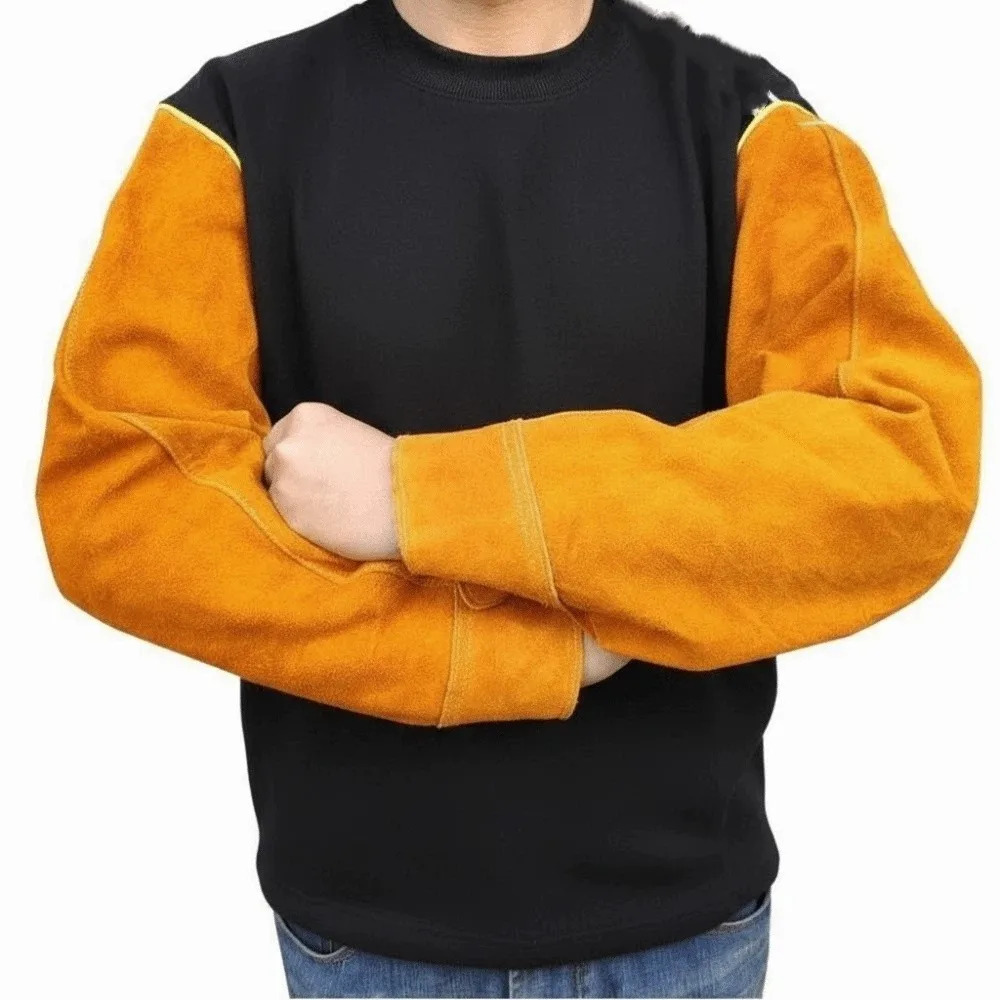 

Non-stick Liner Leather Welding Work Sleeves Arm Protection Cowhide Leather Welding Arm Sleeve Heat Flame Resistant
