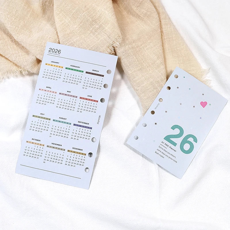 Fromthenon 2026 Calendar Card A5 A6 A7 A8 M5 Loose-leaf Notebook Planner Journal Calendar Loose-leaf Bindings Accessories