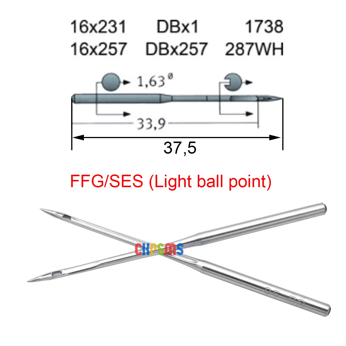 100PCS Groz Beckert DBX1 16X231 16X257 FFG/SES(Light ball point) Needle FOR JUKI DDL-5550 8700 Lockstitch Sewing Machines