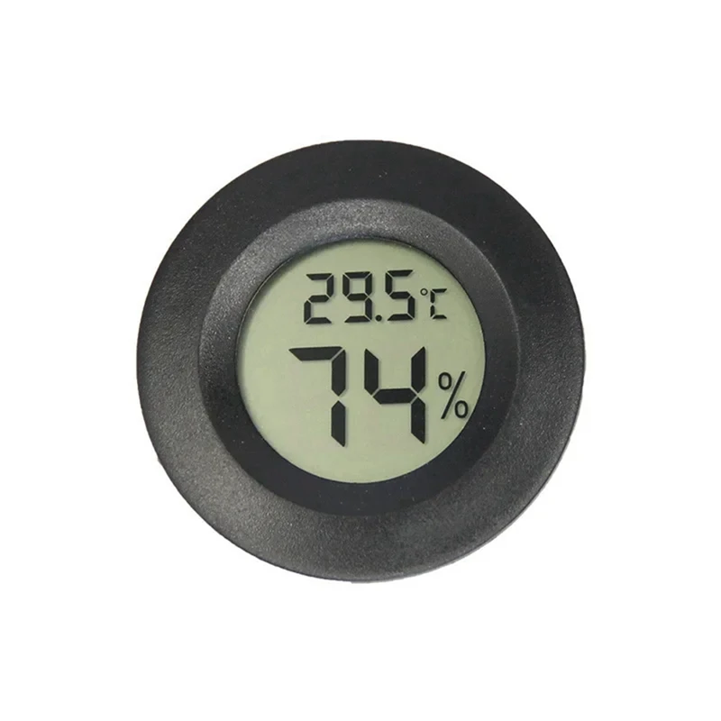 8PCS Mini LCD Digital Thermometer Hygrometer Round Temperature Humidity Sensor For Freezers Wine Cooler Crawling Pet Box