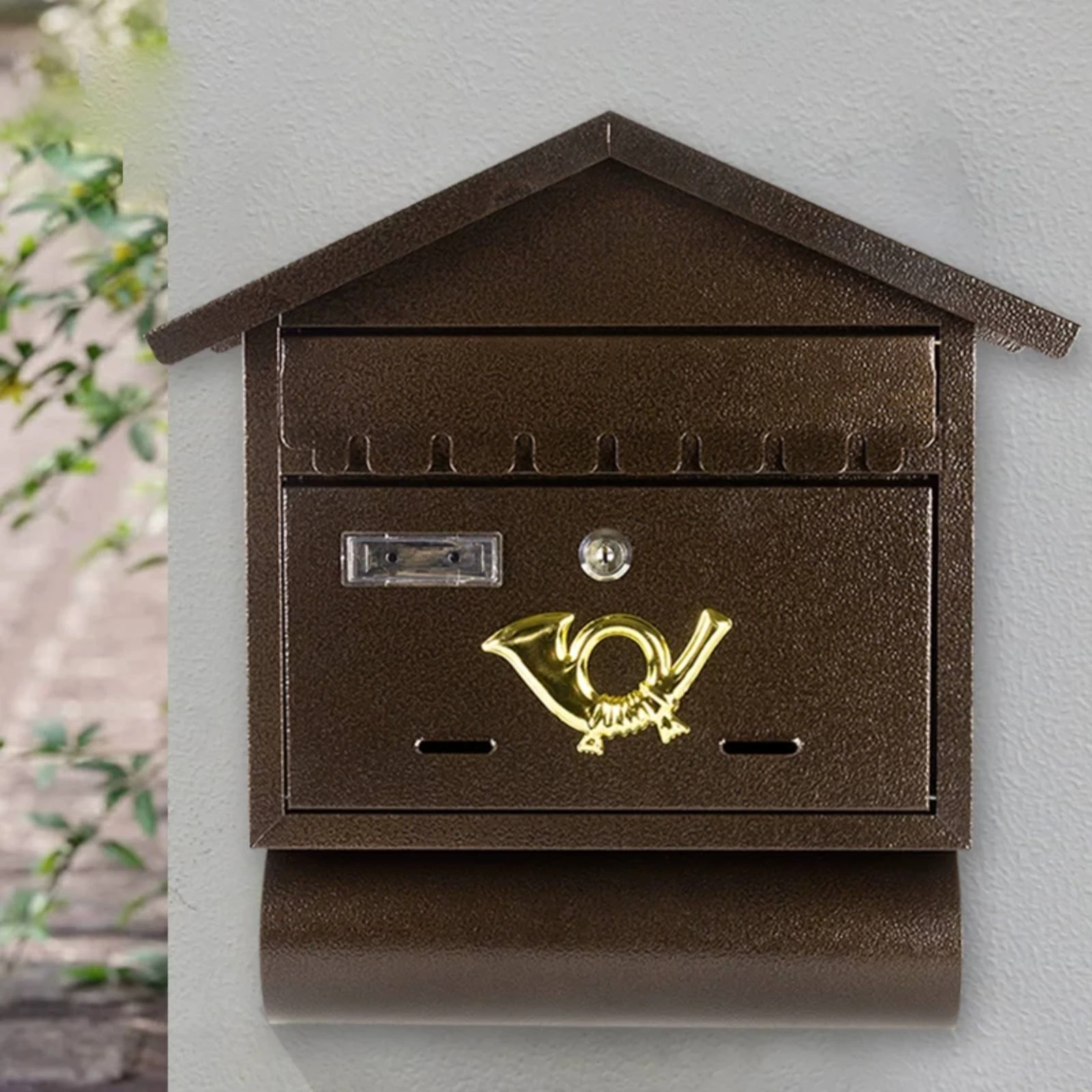 

Wall Mounted Mailbox Lockable Wall-Mounted Mailbox Metal Mail Box Weather-Resistant Easy to Install for Homeowners