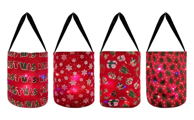 Christmas Glowing Party Bag Luminous LED Snowflake Xmas Tote Bag Santa Claus Cake Gifts Presents Bag Best Design Attractive Bags