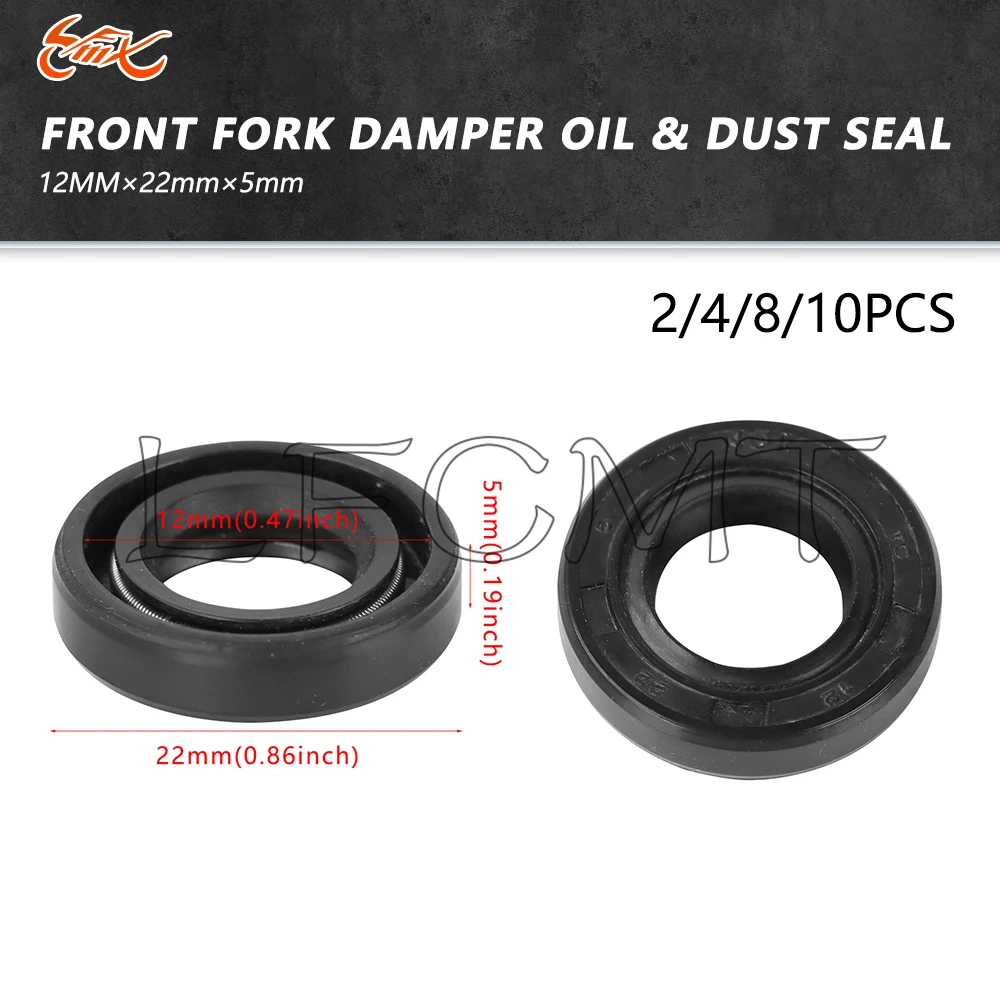 Kit de Retenes de Aceite para Eje de Cambio de Motocicleta 12x22x5 Compatible con Yamaha YZF-R6 YZF-R1 YX600 YSR50 YZ 490 450F 250 125 WR250X/Z PW 80 FZS 1000