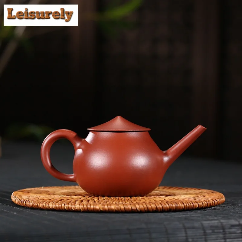 160ml Yixing Purple Clay Teapots Master Handmade Sketch Old Fisherman Pot Raw Ore Dahongpao Mud Tea Making Kettle Zisha Tea Set