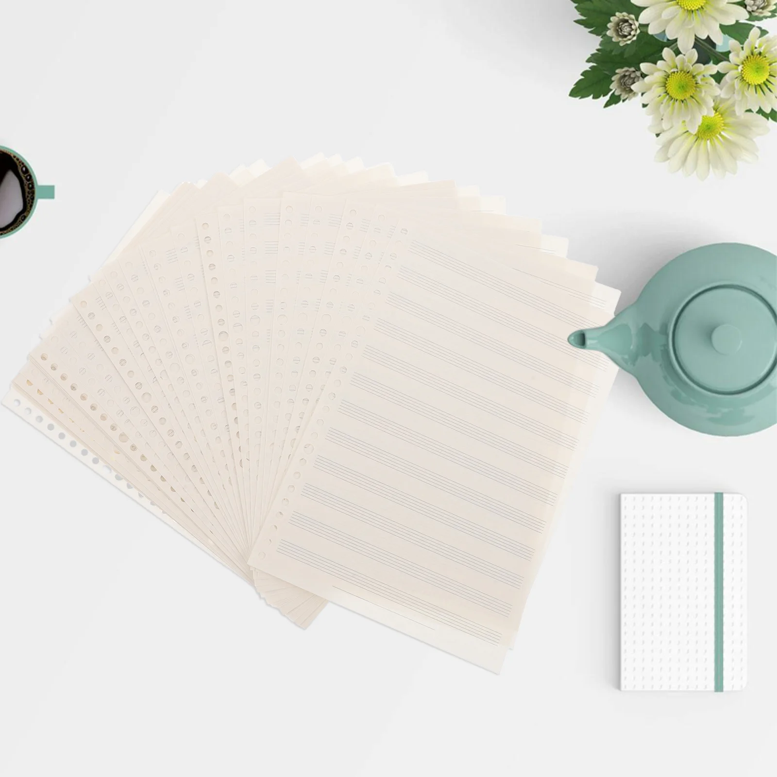 

Music Manuscript Notebook Narrow Staff Lines Loose Leaf Paper For Guitar Sheet Music Book Blank Notation Kids Learning