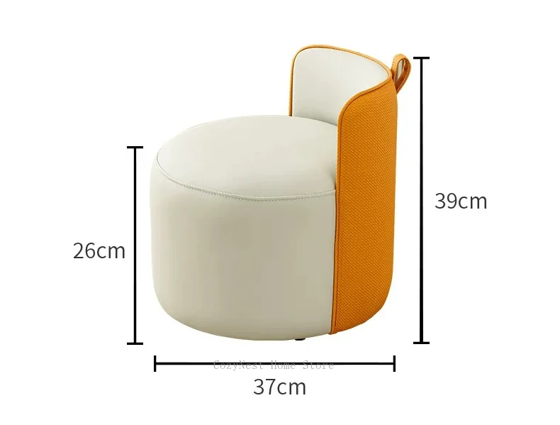 For household special stools, living room sofa stool, low round stool, children's soft seat, leather pier, shoe changing stool