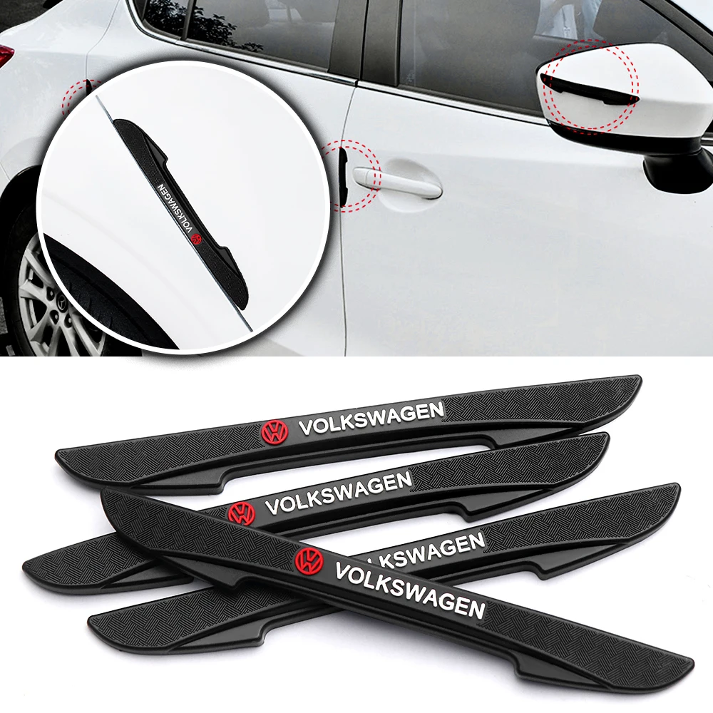 4pcs Carbon Fiber Door Anti-Collision Strip Car Accessories For Volkswagen VW Passat B5 B6 B7 B8 B4 CC Variant Tuning 1998-2020