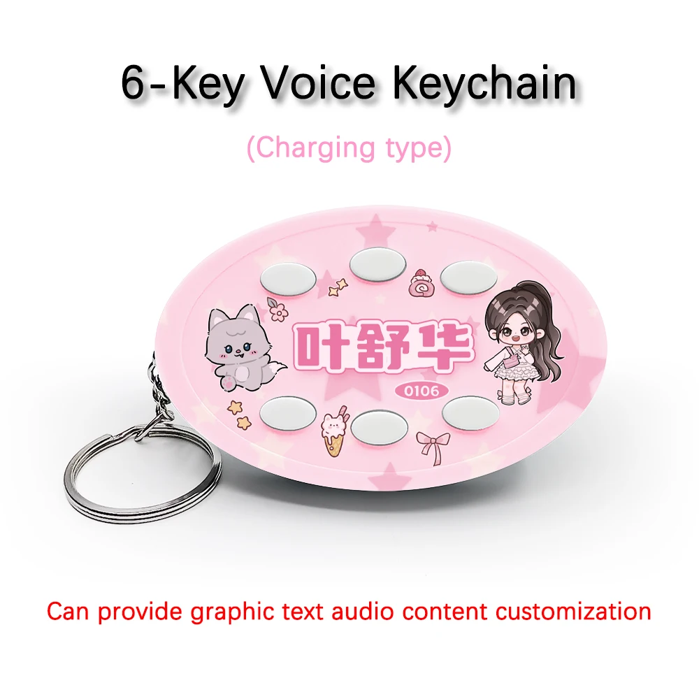 

Creative Voice Keyring For (G)I-DLE Team Member SHUHUA 예슈화 6-Key Audio Picture Customization Rechargeable Keychain Pendant Gift