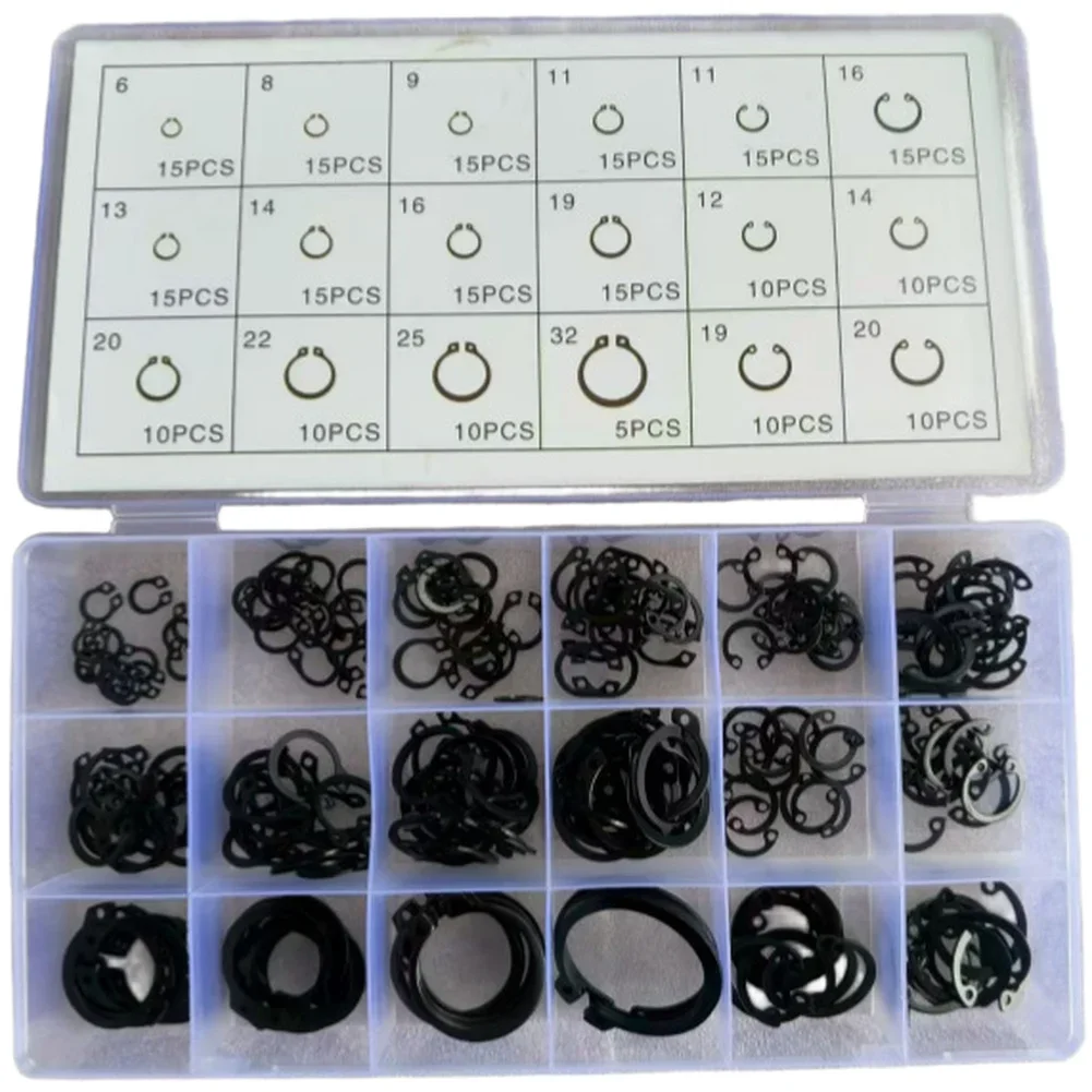 225pcs Internal Circlip Snap Ring Set C Type With Card Open Elastic Rings For Use In Mechanical Parts Assembly And Repair