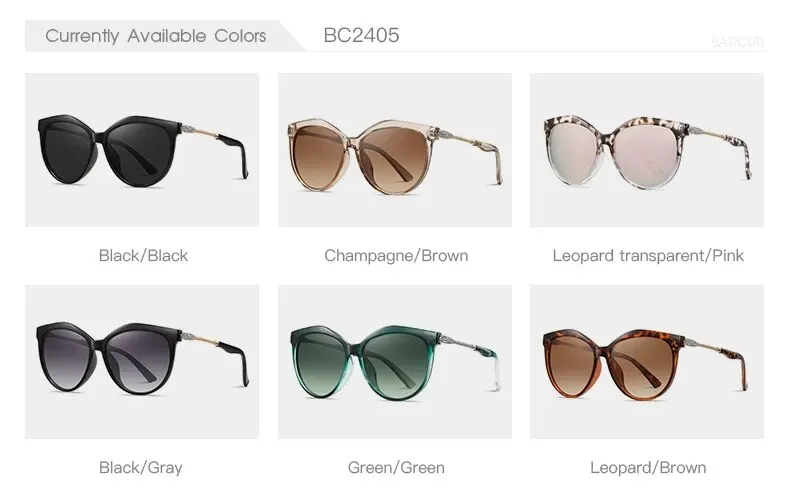 Barcur polarisierte Cat Eye Sonnenbrille Frauen Farbverlauf runde Sonnenbrille für Frauen oculos lunette de soleil femme – Detail 8