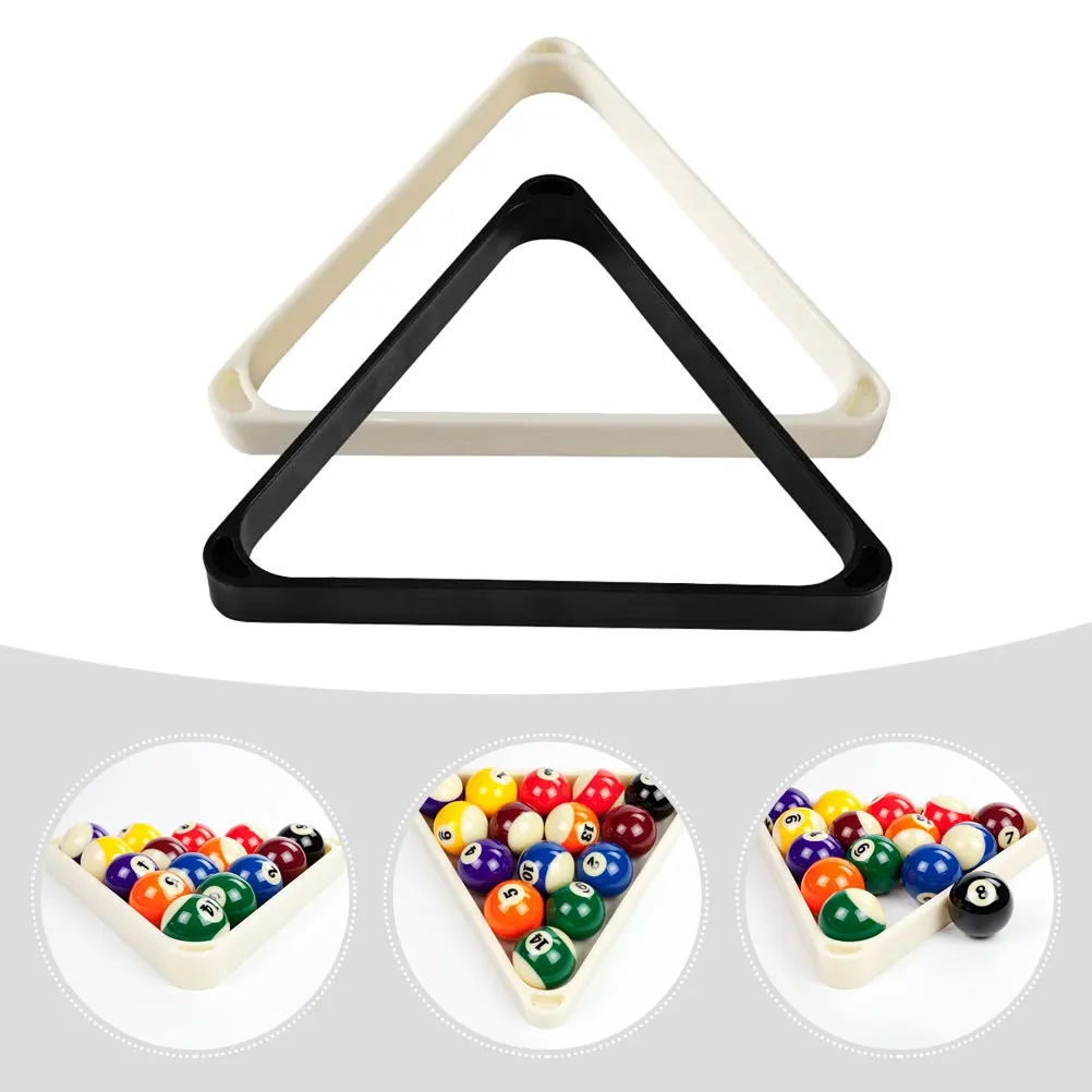

2Pcs Triangle Billiard Frame Durable Plastic Lightweight Practical Pool Balls Organizer Rack For Home Tournaments Game Room
