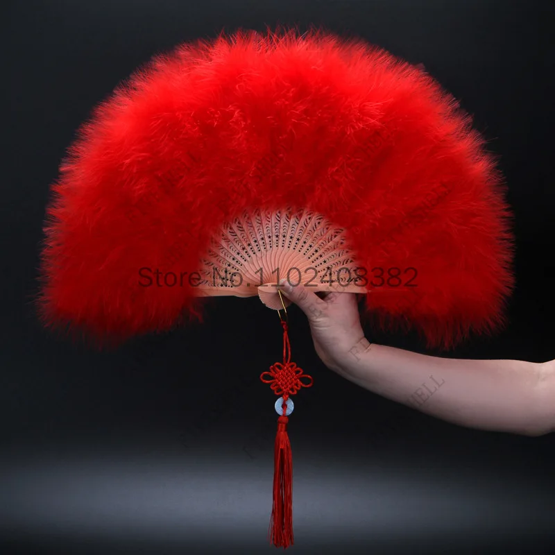 1920s Great Gatsby pavone Feather Fan Party Dance accessori antico classico pieghevole Cos Fan Cheongsam Show accessori