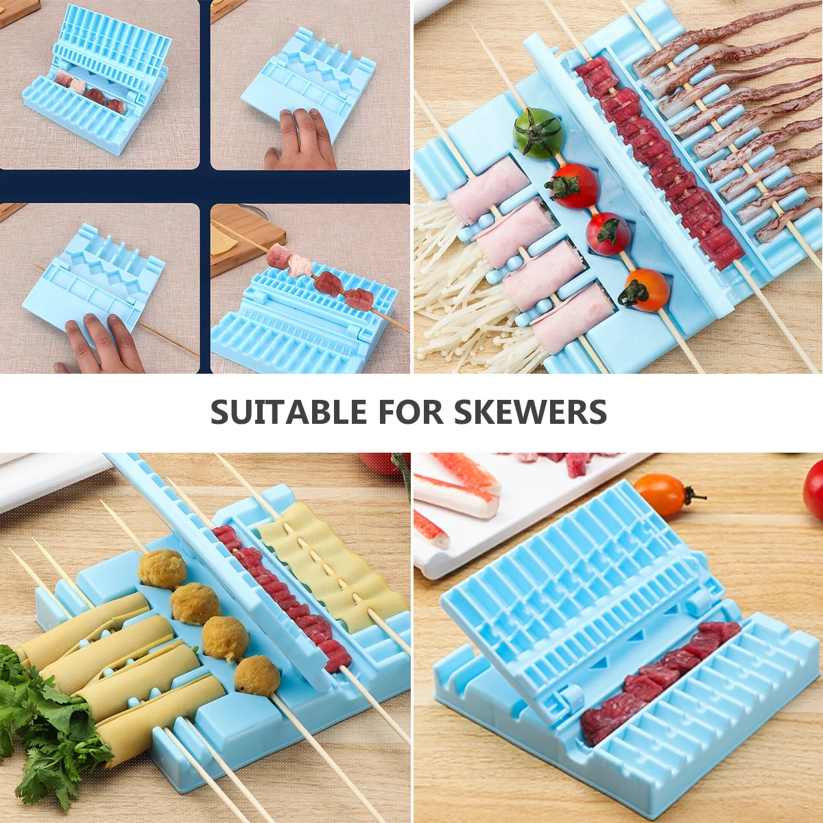 

Kebab Maker Machine Reusable Skewers For Outdoor Barbecue Meat Skewer Cooking Supplies Durable Bbq Tools Portable