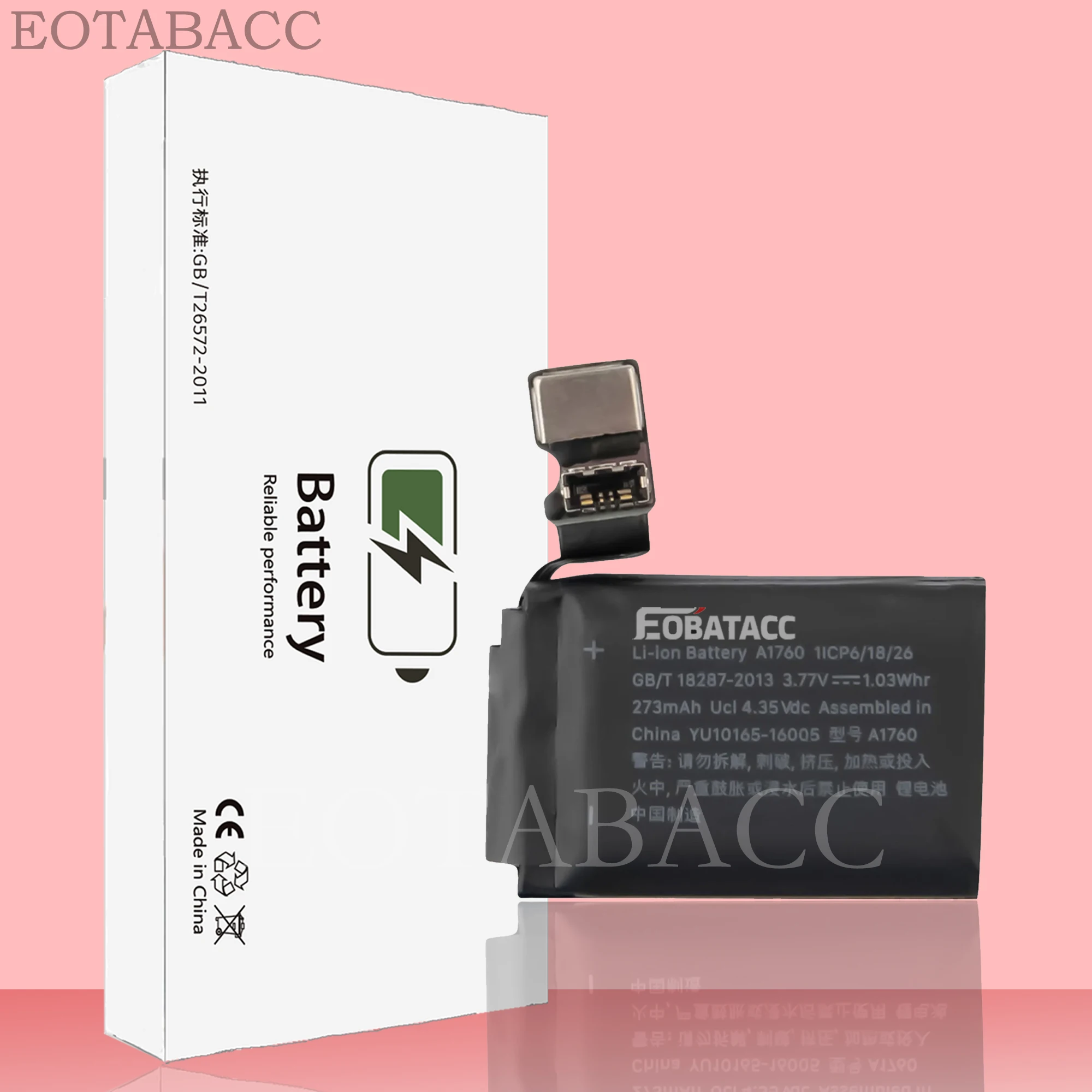 EOTABACC Battery A1760 For Apple Watch Series 2 38mm A1760 A1757 Battery 273mAh+ Free Tools