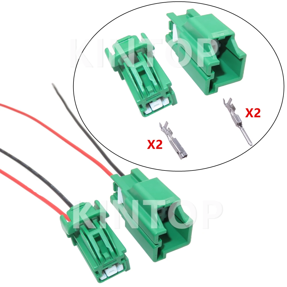 

1 Set 2 Pins 7283-6444-60 7282-6444-60 AC Assembly Car Plastic Housing Connector with Wires Automobile Unsealed Socket