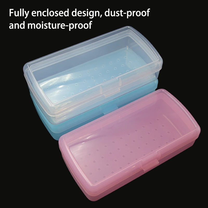 Nail Art Tool Sterilizing Tray Clear Dustproof Organizer Storage Case Disinfection Box For Manicure Tool Tweezers Salon