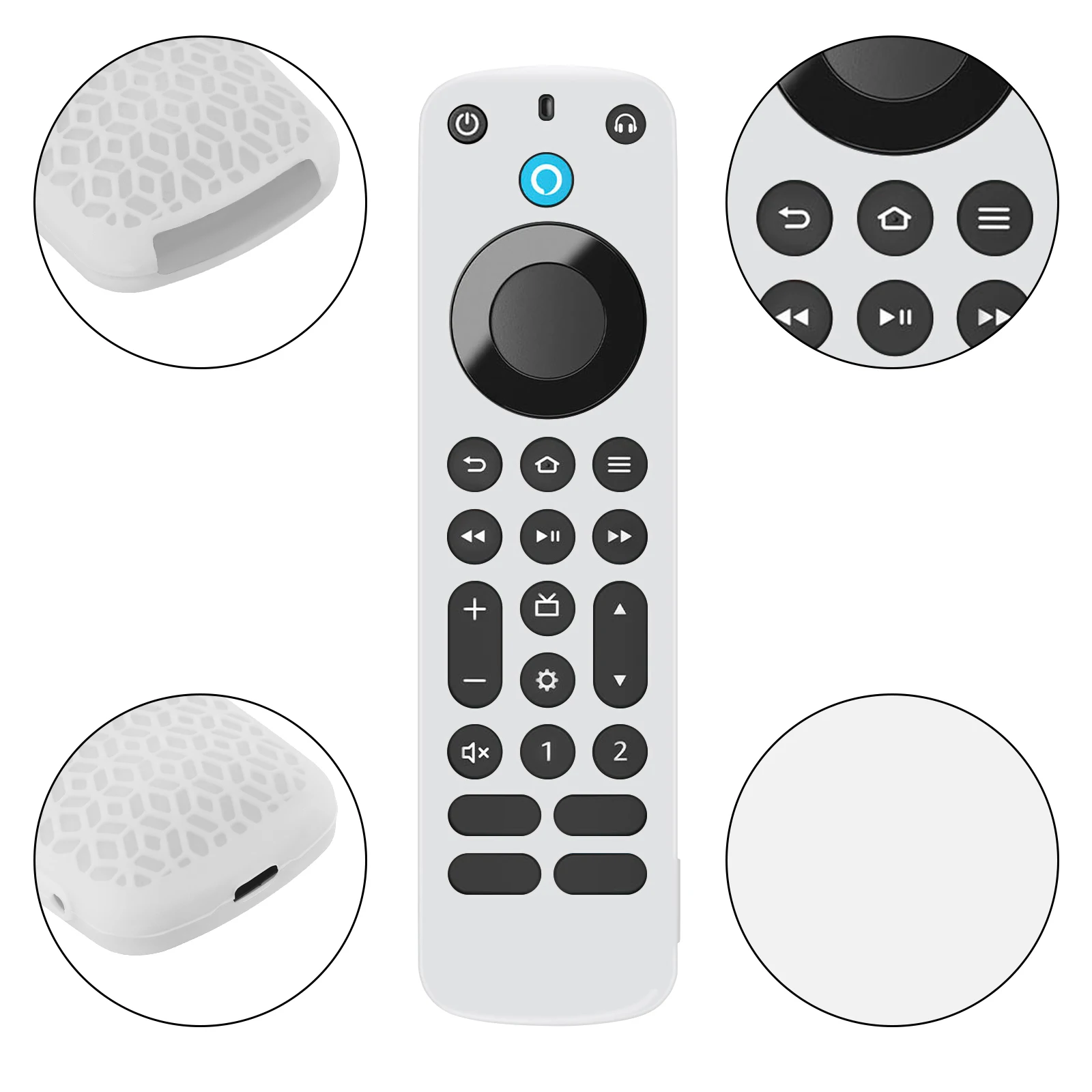 Protective Silicone Case Fit for Amazon Alexa Voice Remote Control Fire TV Pro Shockproof Anti-Slip Protector Cover Sheath