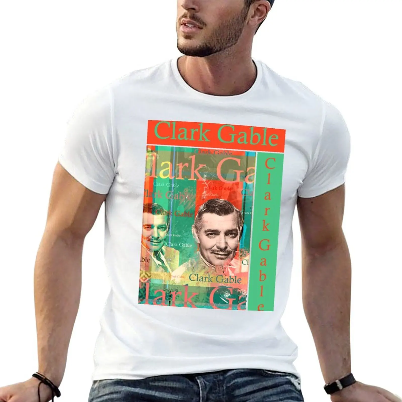 

aesthetic Clark Gable portrait, famous American actor T-Shirt t shirt personalised t shirt man designer T-Shirt