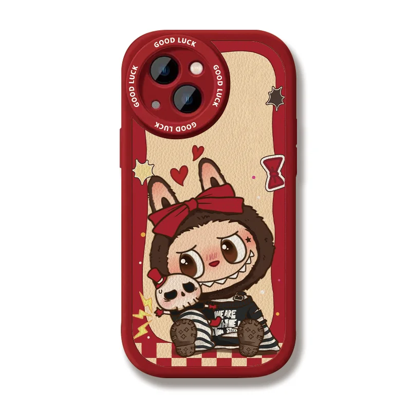 HOT POP MART Cute Labubu Europe Lovely For iPhone Case 16 15 14 13 12 11 Pro XR XS Max 7 8 Plus Phone Shockproof Y2K LOL Cover