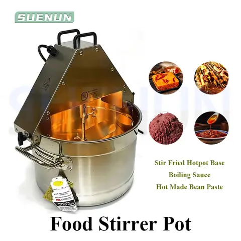 Automatic Stainless Steel Hot Pot Frying Machine Food Stirrer Pot 10L Stir-fry Machine Small Mixer Cooking Mixe Jam Making Maker