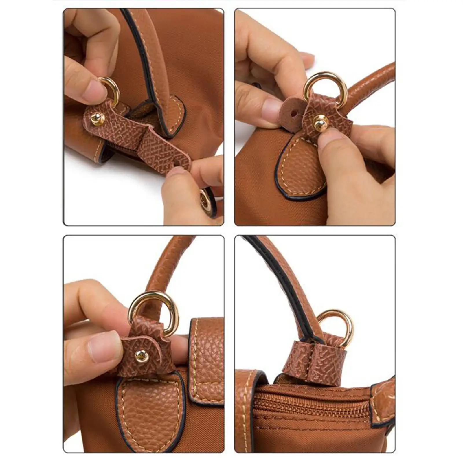 2Pcs Bag Transformation Strap Punch Free Briefcase PU Leather Purse Straps Women Shoulder Bag Handmade Tote Bag Making Part