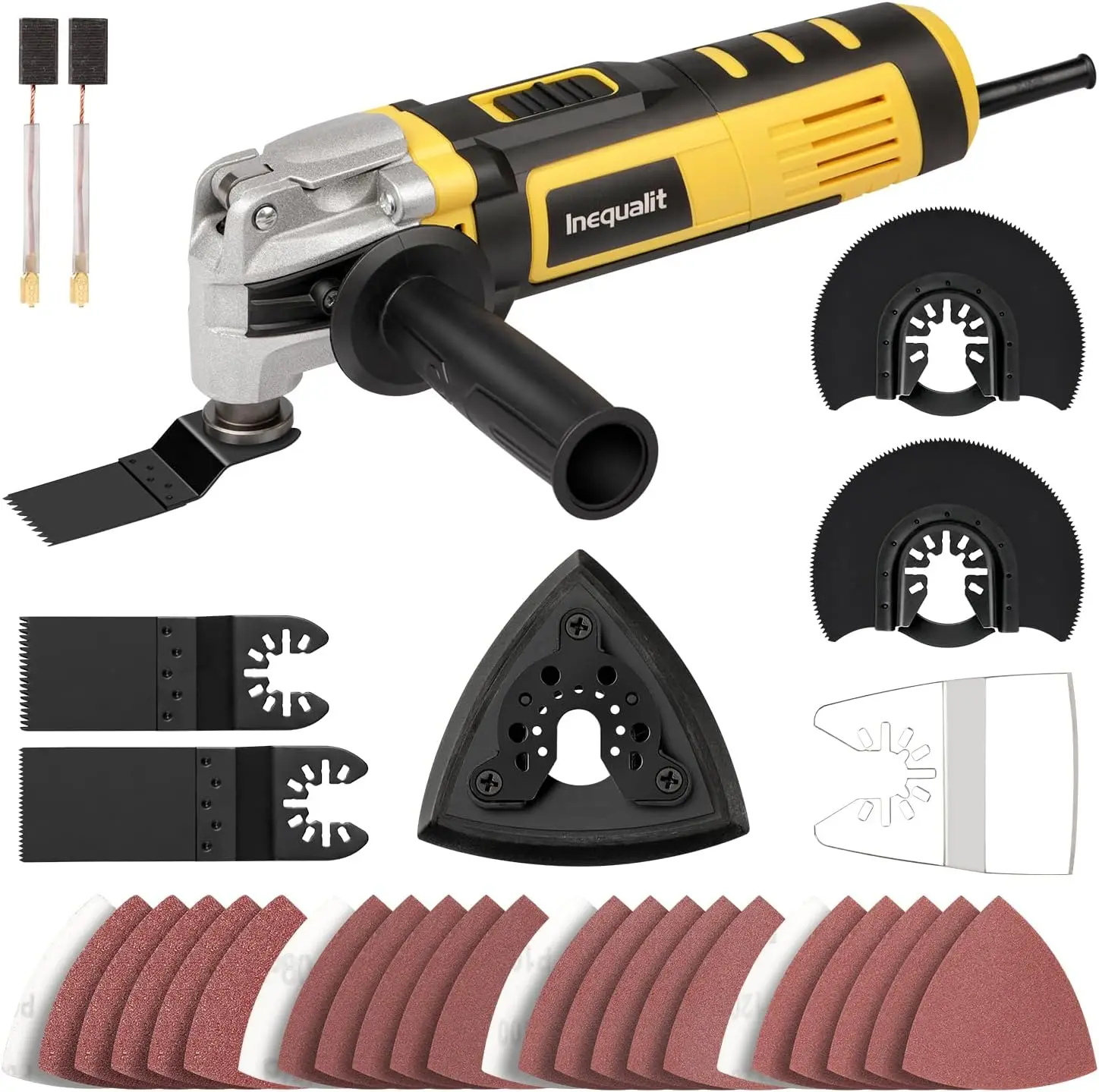 

3.5A Oscillating Multi Tool Kit, 6-Speed, 4° Angle, Quick Change, 30-Piece Set for Cutting & Sanding