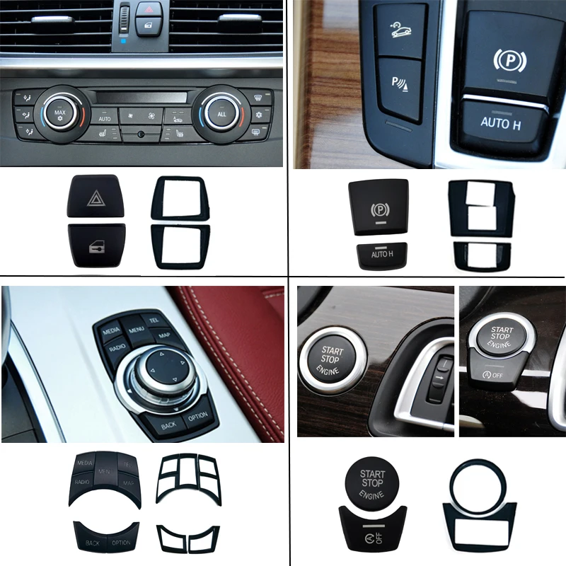 

For BMW Accessories Interior Button Stickers For 5,6,7 Series, X3,X4,X5,F25,F26,E70,F15,F10,F11,F07,F01,F02,F03,F04,F06,F12,F13