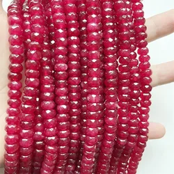 Faceted Clear Red Ruby 5*8MM Rare Natural Stone Loose Beads DIY Accessories Making Bracelet Necklace Woman Gift Christmas