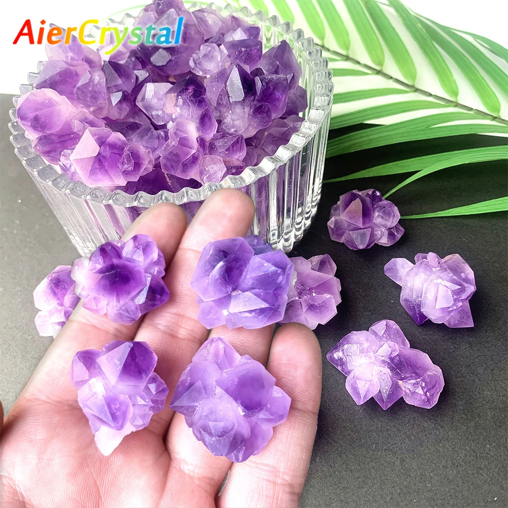 100g Natural Amethyst Flower Raw Stone Irregular Crystal Mineral Healing Tourmaline Boutique Crystal Rocks Specimen Collection