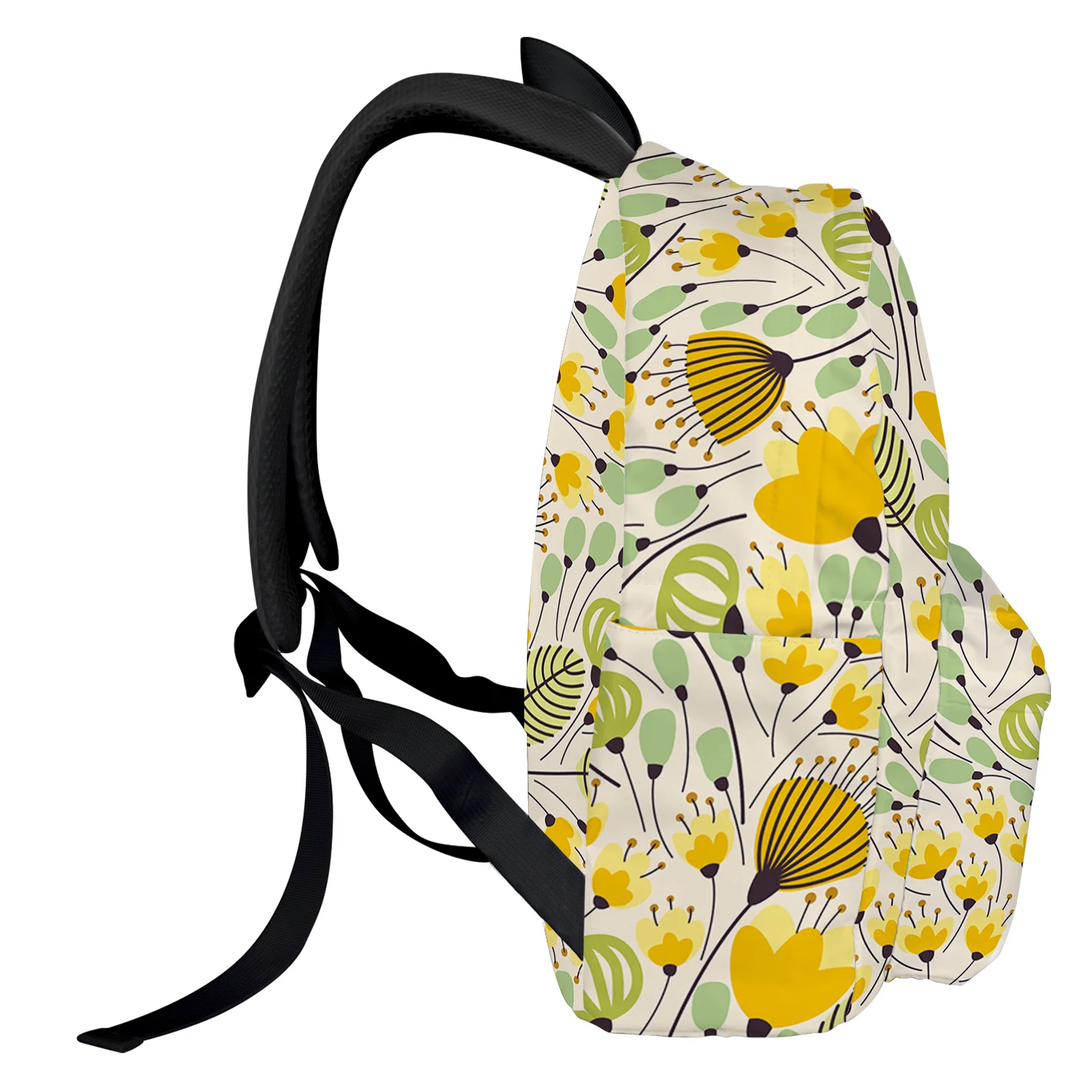 Yellow Geometric Floral Texture Backpack School Bags for Teenagers Girls Students Laptop Bag Women's Casual Travel Backpack