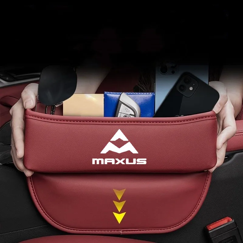 For Maxus T60 D60 D90 D20 T70 T90 G10 G20 G50 G90 V80  Leather Car Seat Gap Crevice Slot Storage Box Organizer Auto Accessories