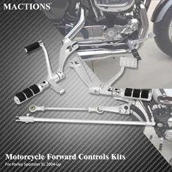 Motorcycle Forward Controls Kits Footrest Peg Linkages Levers Set For Harley Sportster Iron XL883 1200 48 72 Custom 04-Up Chrome