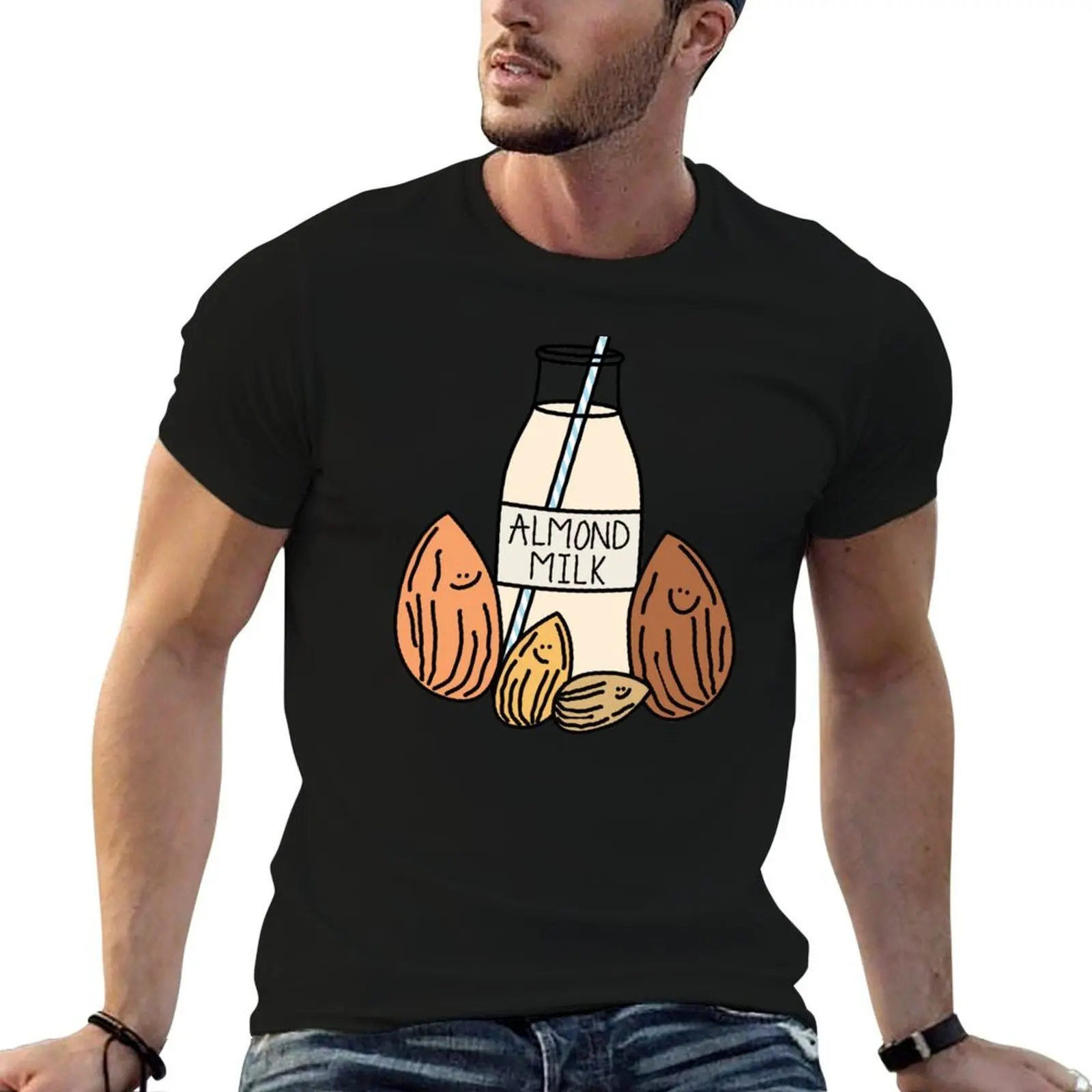 

Almond Milk Bottle T-Shirt man t shirts graphic man t shirts high quality luxury brand T-Shirt