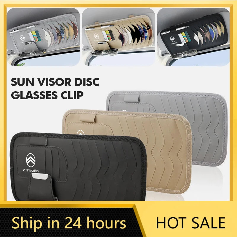 

Car Sticker Car Sun Visor Organizer Multi-Pocket Card Sunglasses Holder For Citroen C4 C3 C5 C1 C2 C6 C4L DS3 DS4 Berlingo Picas