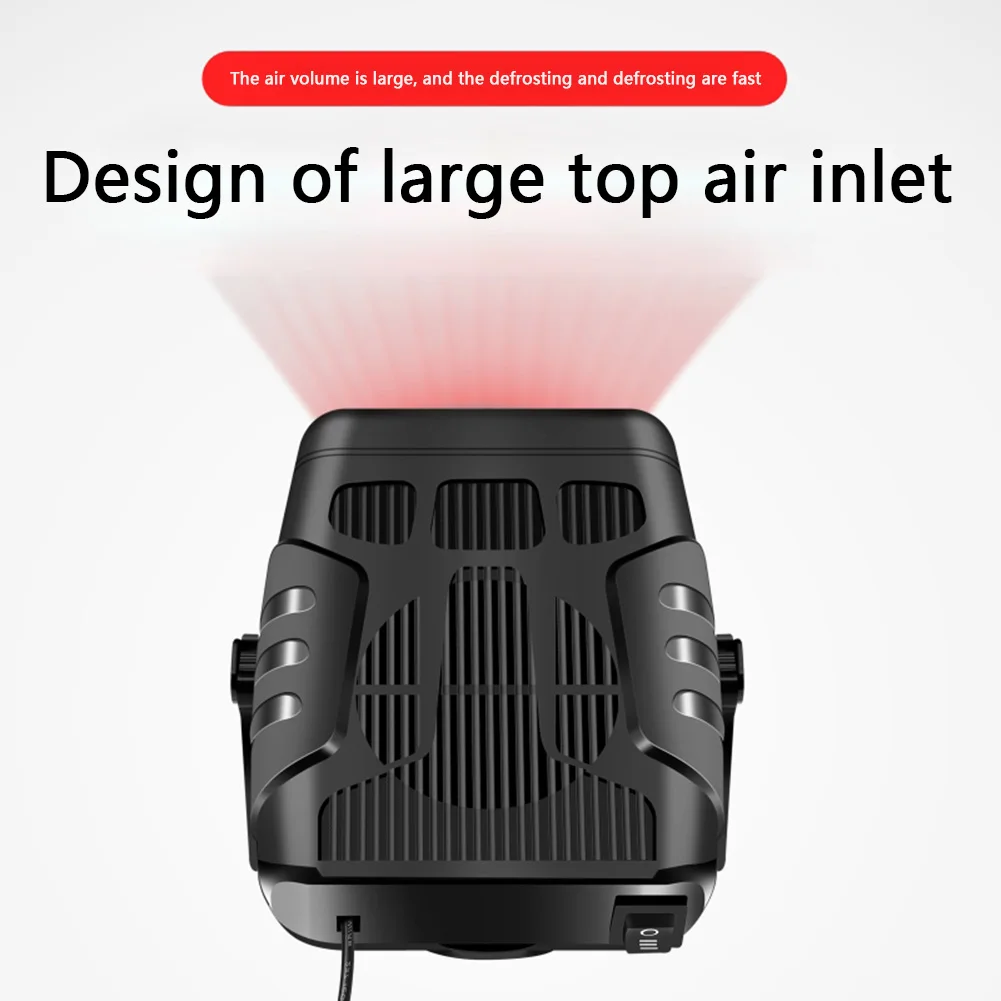 12V/24V Electric Heater Fan 360 Degree Rotating Car Windshield Defogger Defroster Heating Cooling Fan Anti-Fog Automobile Heater