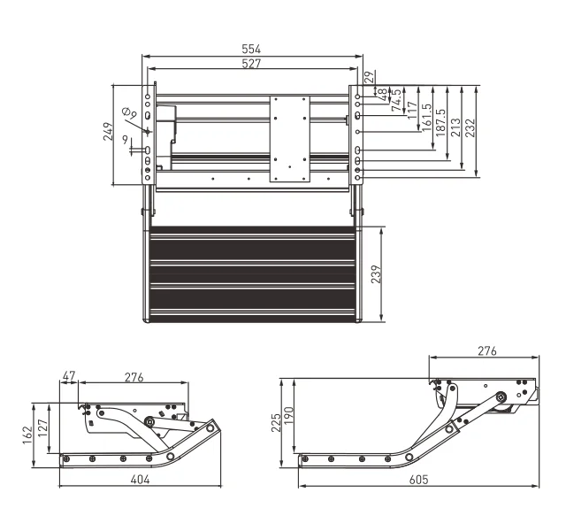 

STLF MG16 Electric Single Caravan Step High Tensile Aluminum Alloy and Carbon Steel RV Folding Step for Motorhome Body Parts